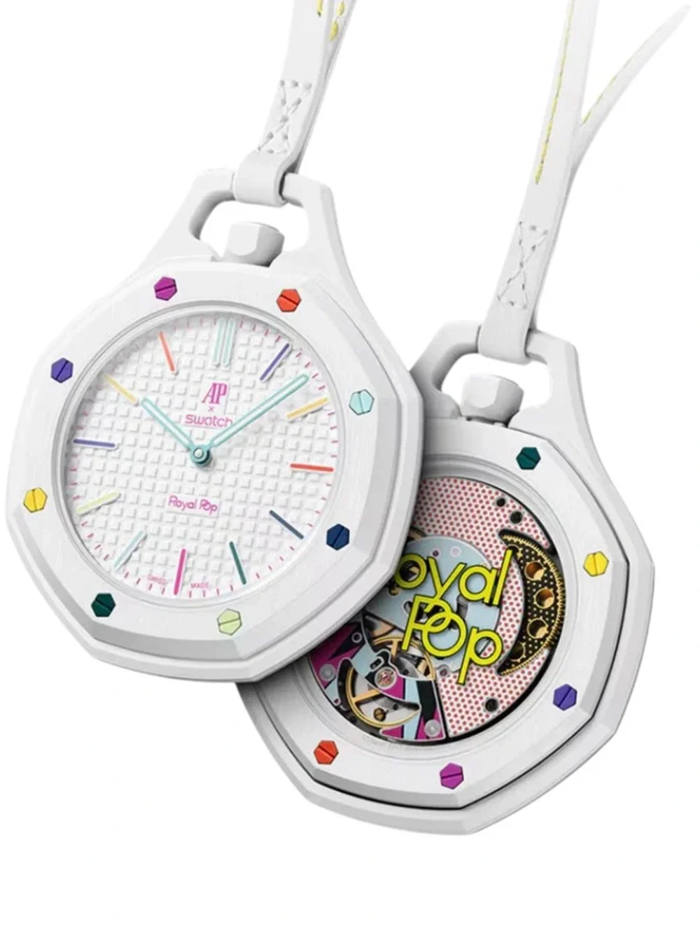 New white candy AP Swatch & Watch band combo luxury stopwatch jewelry pop Acc